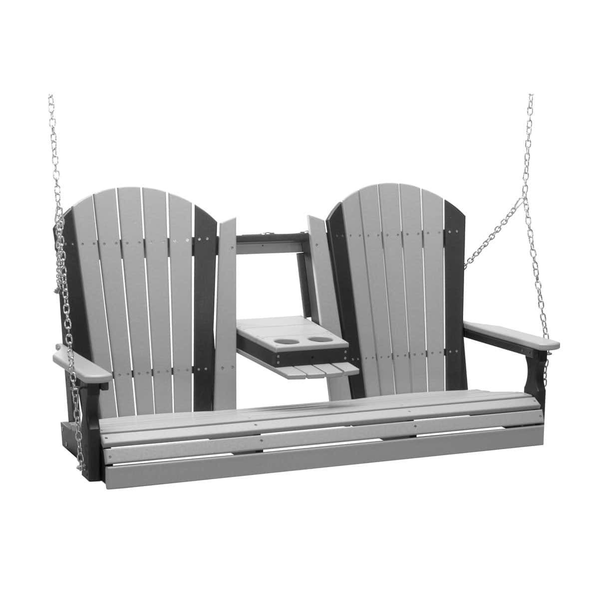 5′ Adirondack Swing – Dove Gray / Black