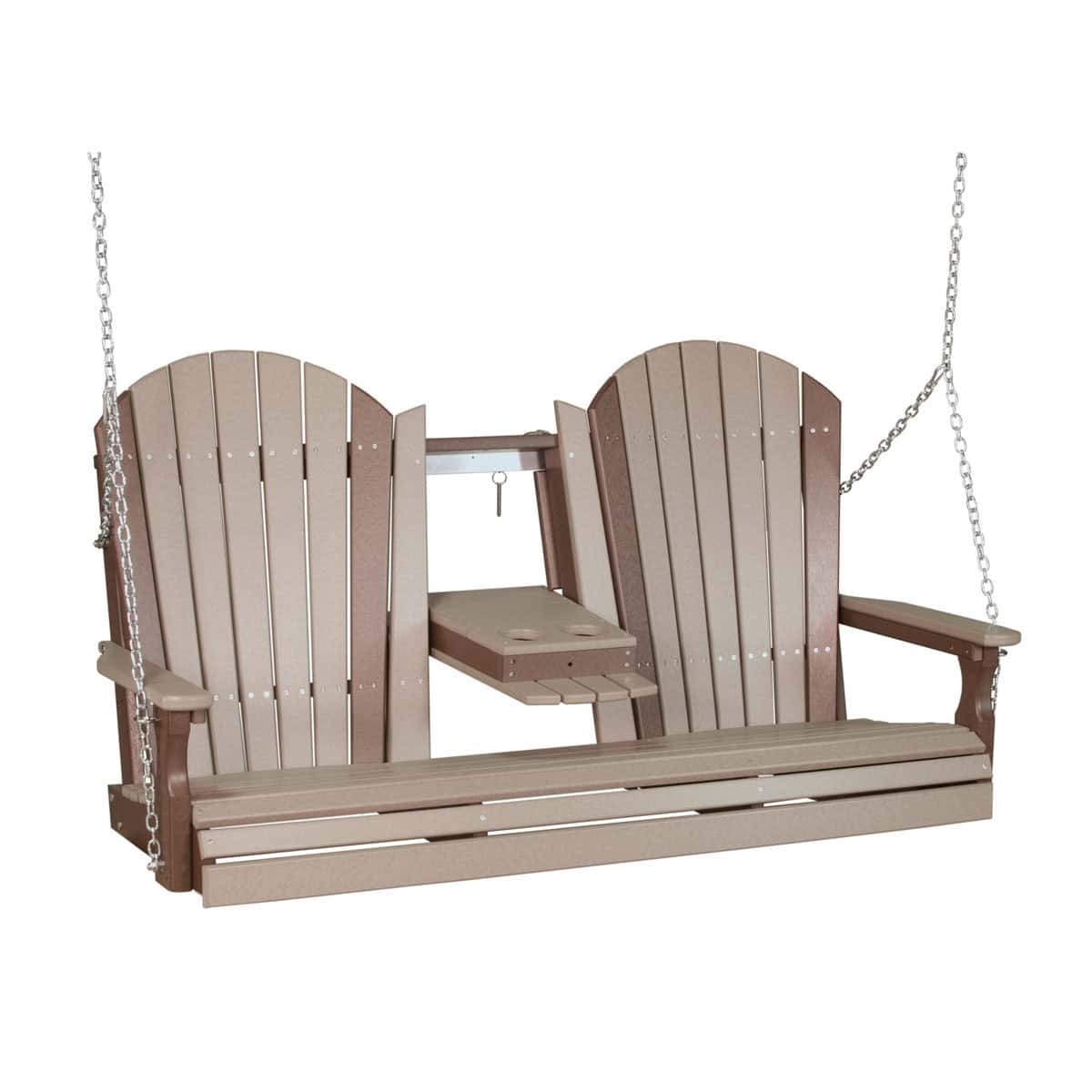 5′ Adirondack Swing – Weatherwood / Chestnut Brown