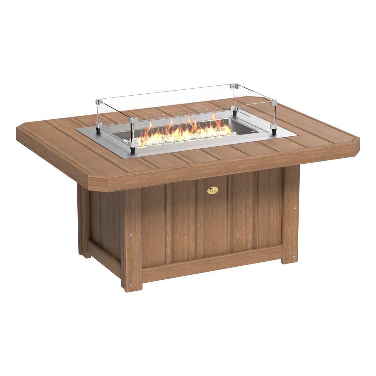 Lumin Fire Pit 51″ Rectangular – Antique Mahogany