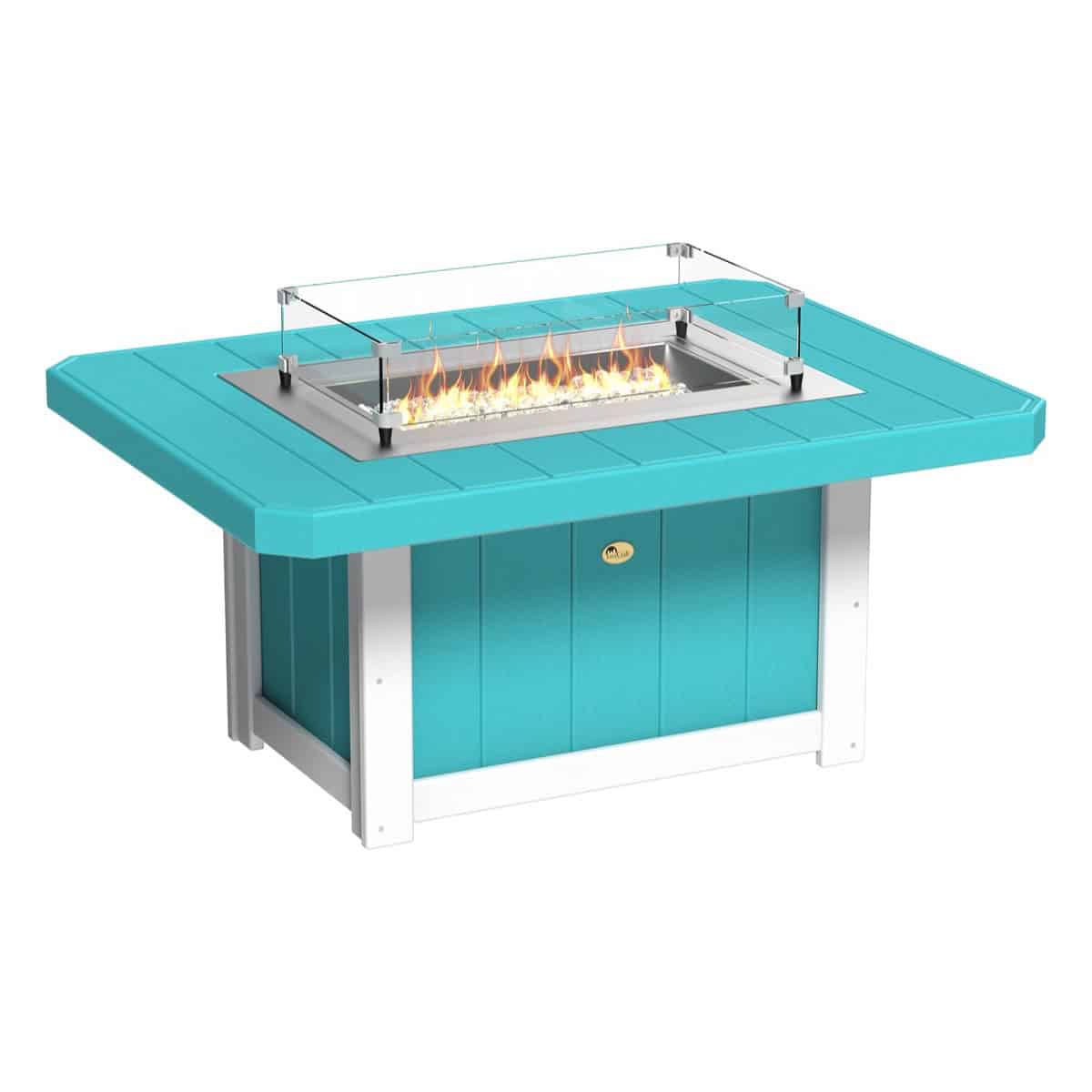 Lumin Fire Pit 51″ Rectangular – Aruba Blue / White