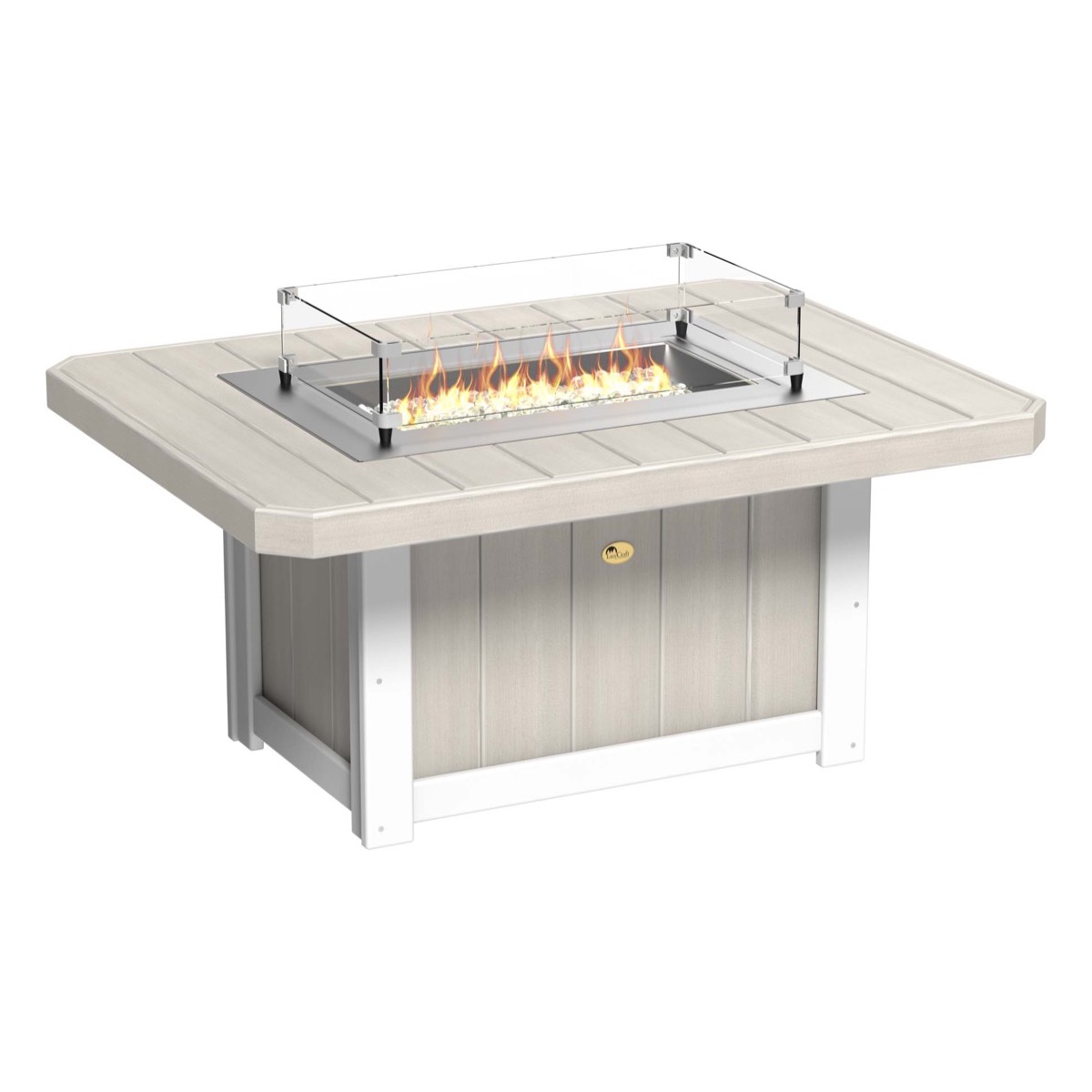 Lumin Fire Pit 51″ Rectangular – Birch / White