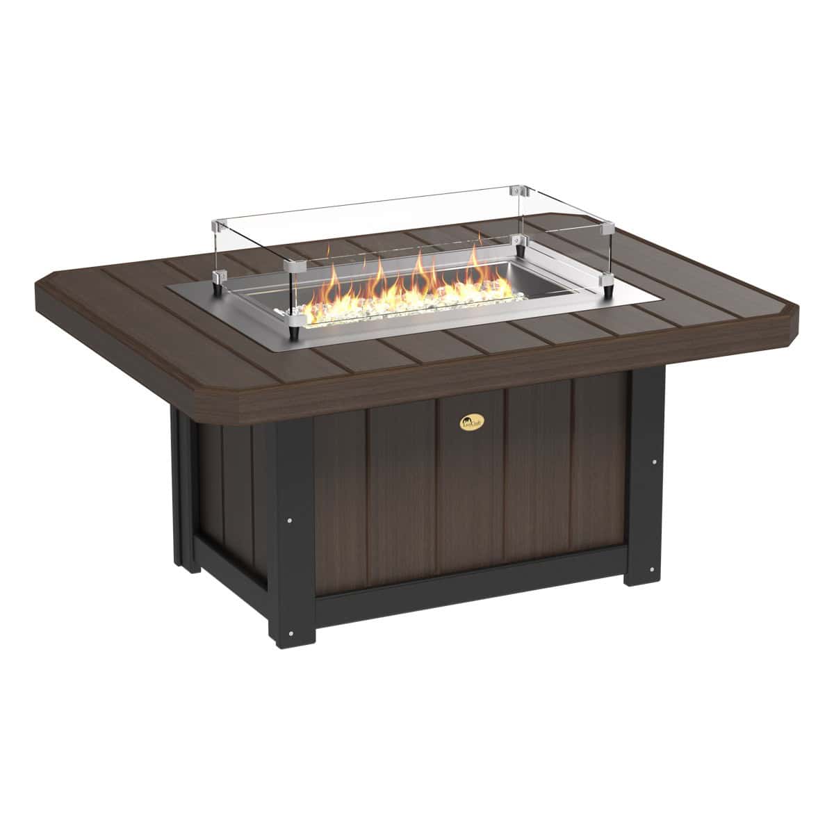 Lumin Fire Pit 51″ Rectangular – Brazilian Walnut / Black