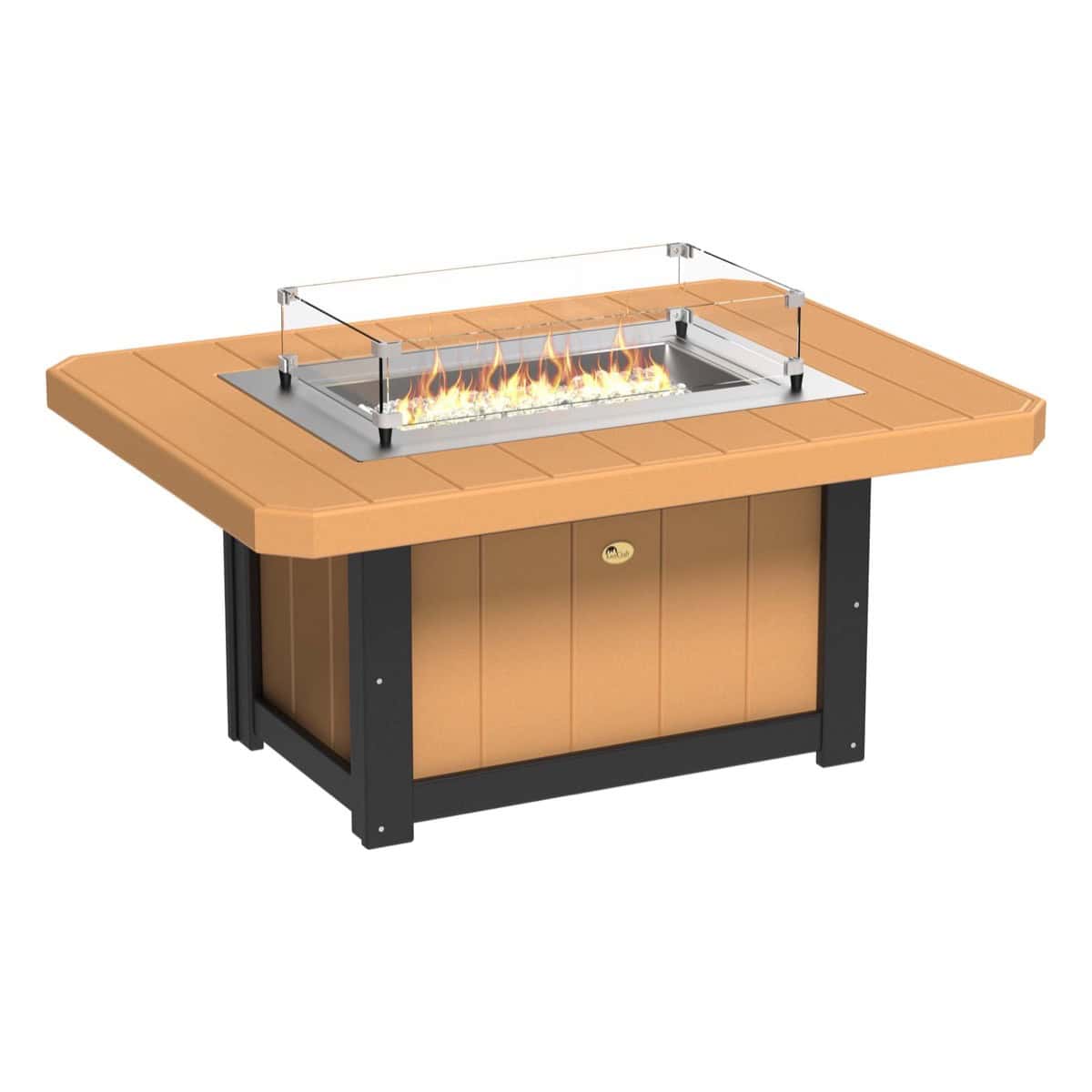 Lumin Fire Pit 51″ Rectangular – Cedar / Black