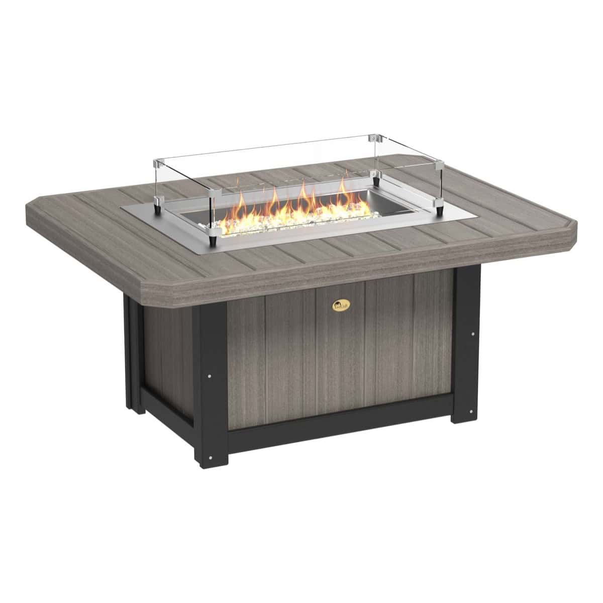 Lumin Fire Pit 51″ Rectangular – Coastal Gray / Black