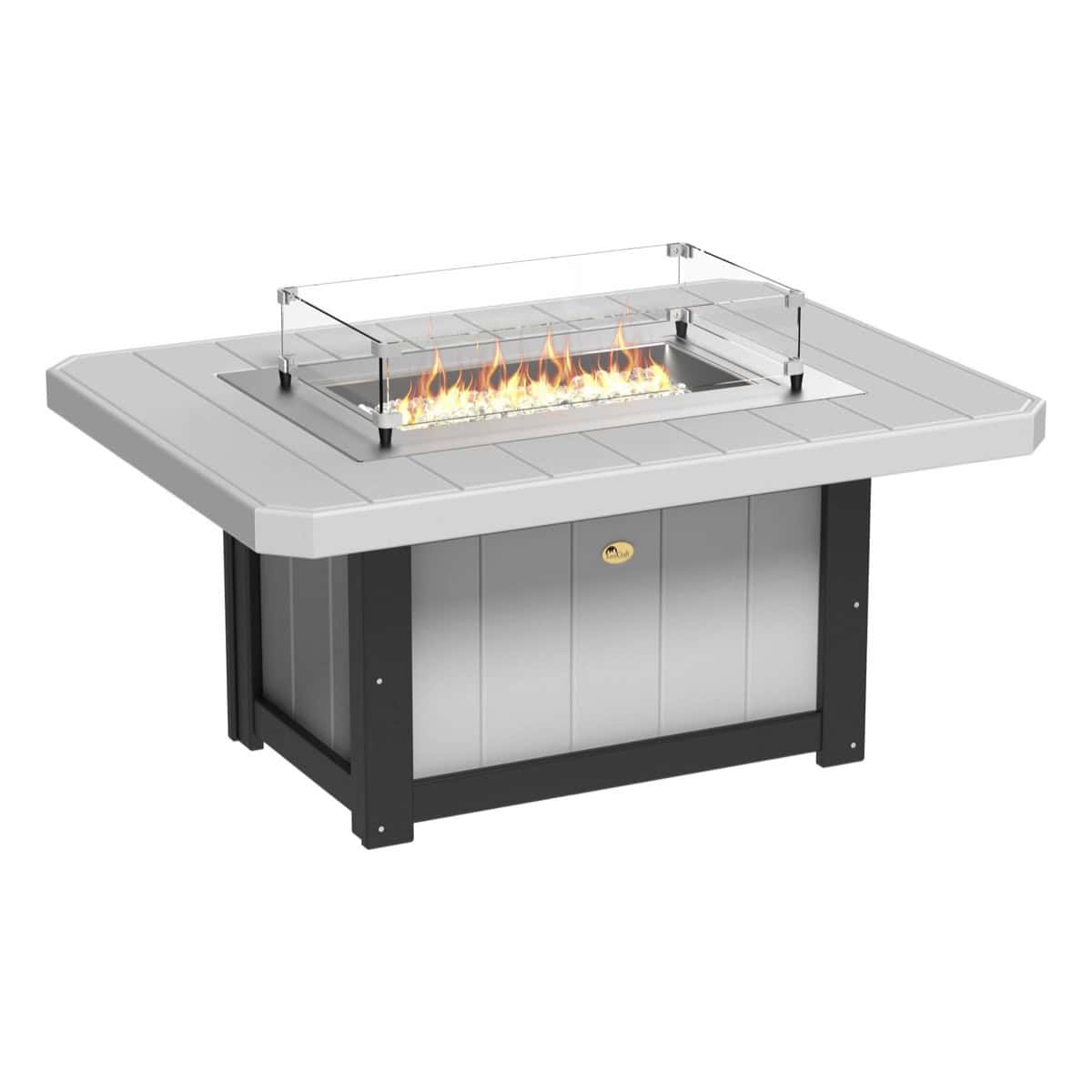 Lumin Fire Pit 51″ Rectangular – Dove Gray / Black