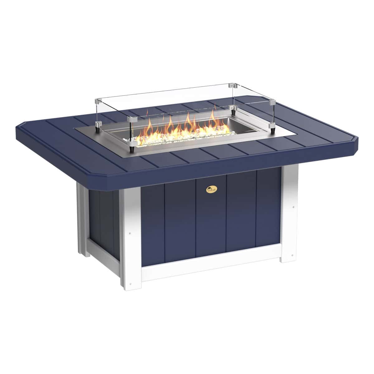 Lumin Fire Pit 51″ Rectangular – Patriot Blue / White