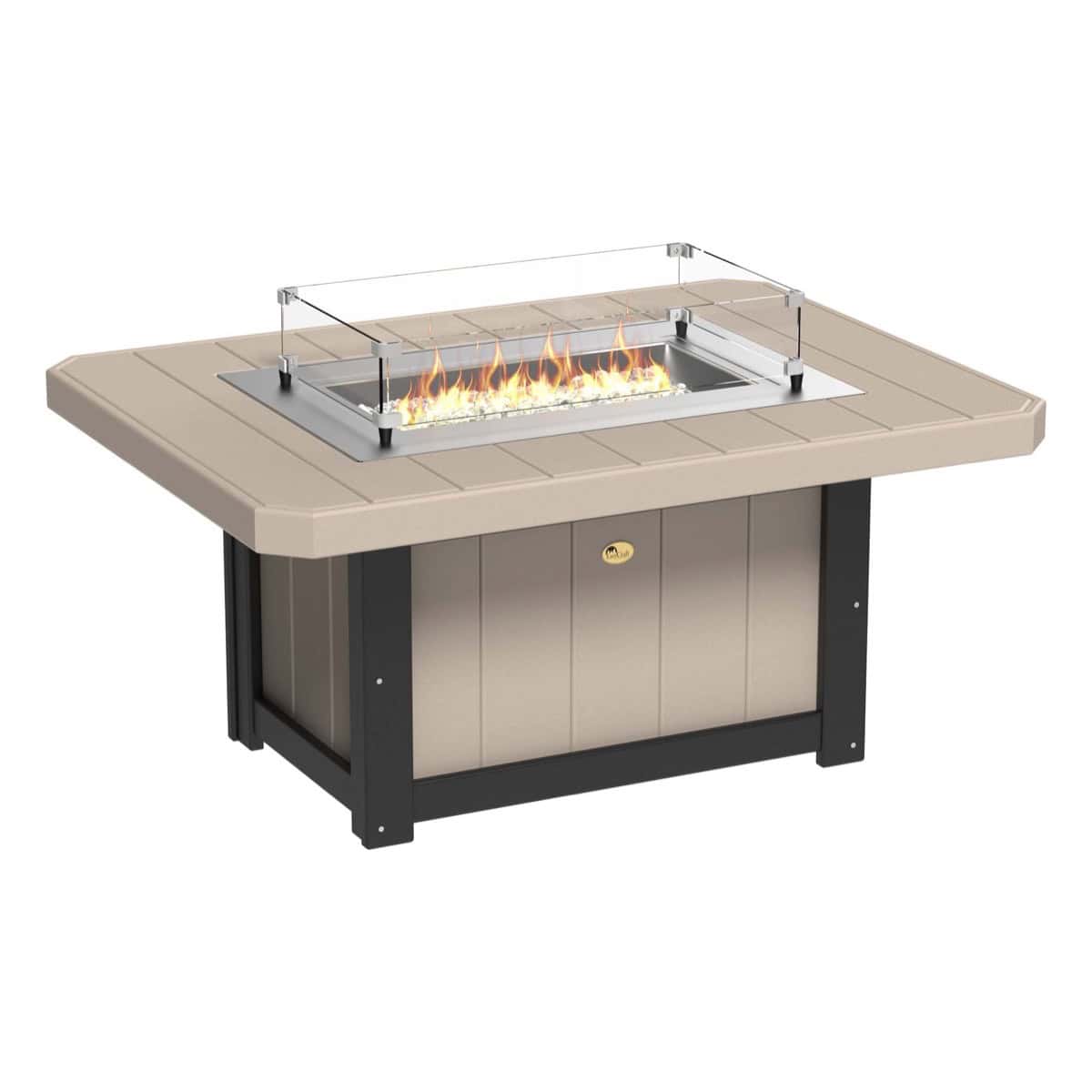 Lumin Fire Pit 51″ Rectangular – Weatherwood / Black