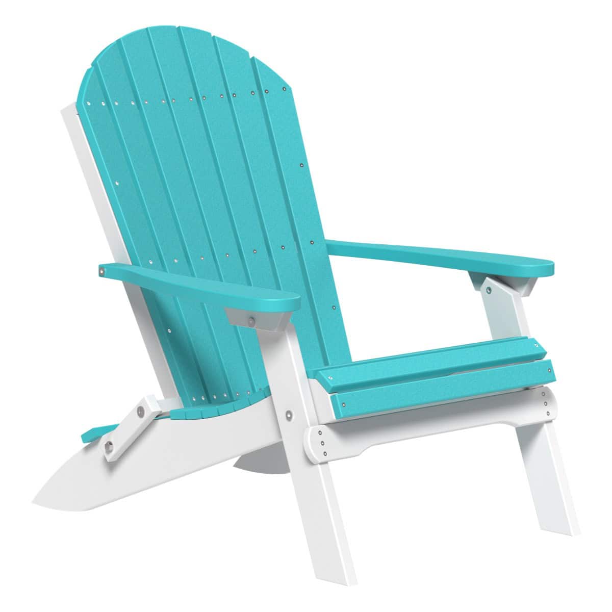 Folding Adirondack Chair –  Aruba Blue / White