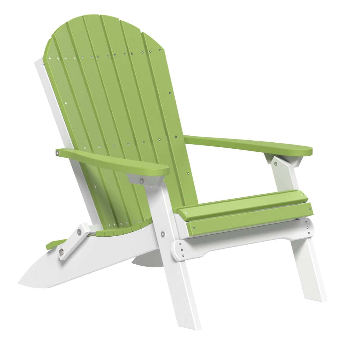 Folding Adirondack Chair –  Lime Green / White