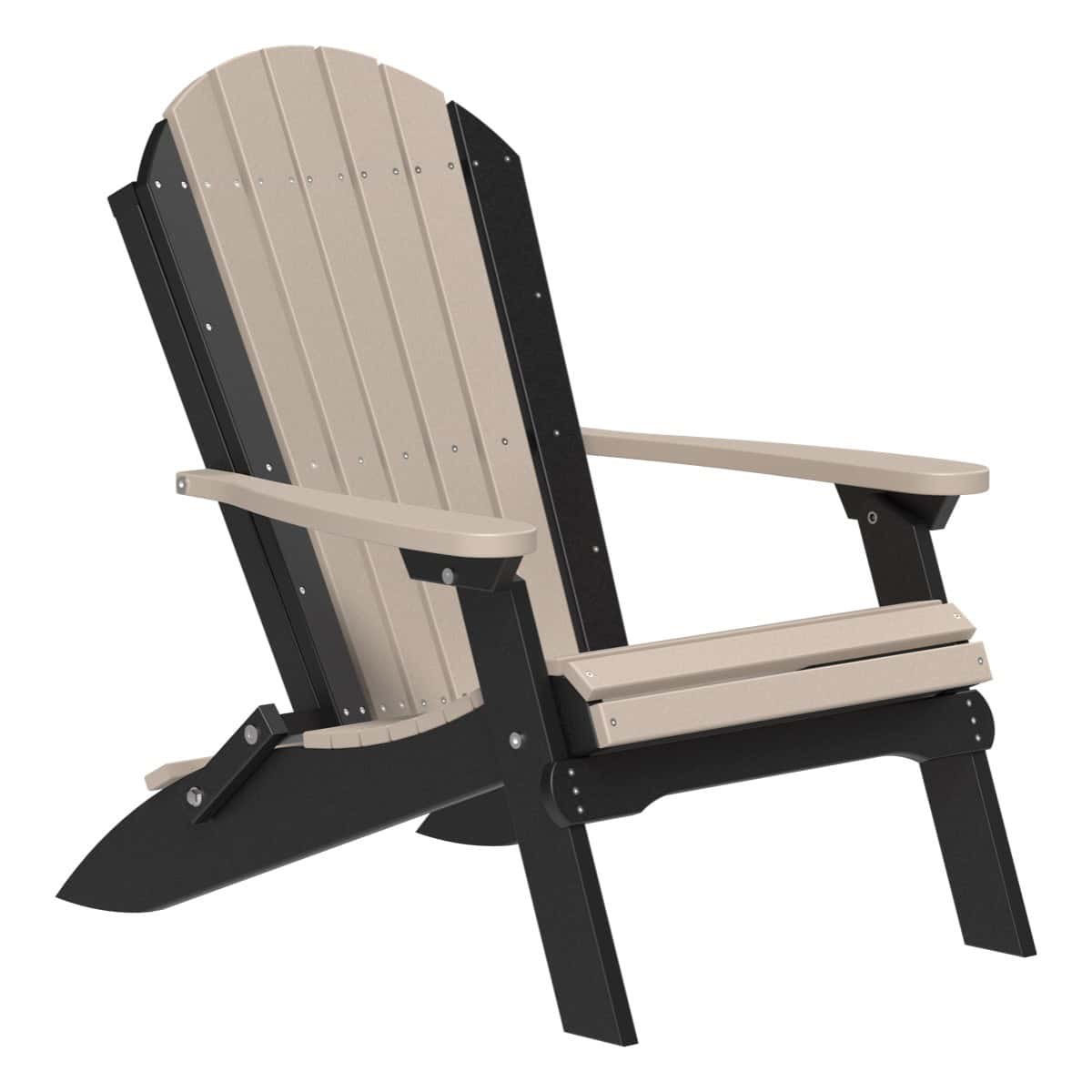 Folding Adirondack Chair – Weatherwood / Black