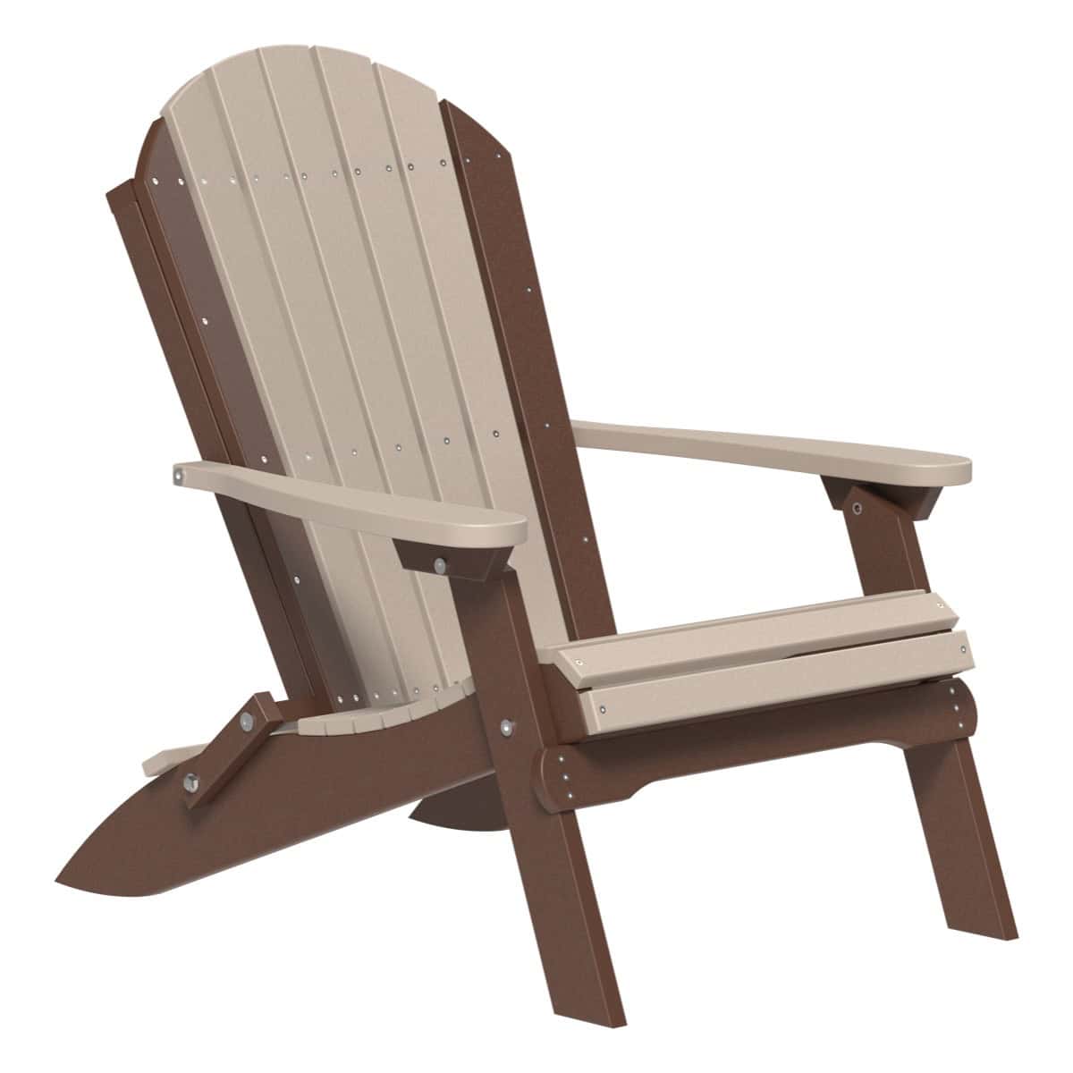 Folding Adirondack Chair – Weatherwood / Chestnut Brown