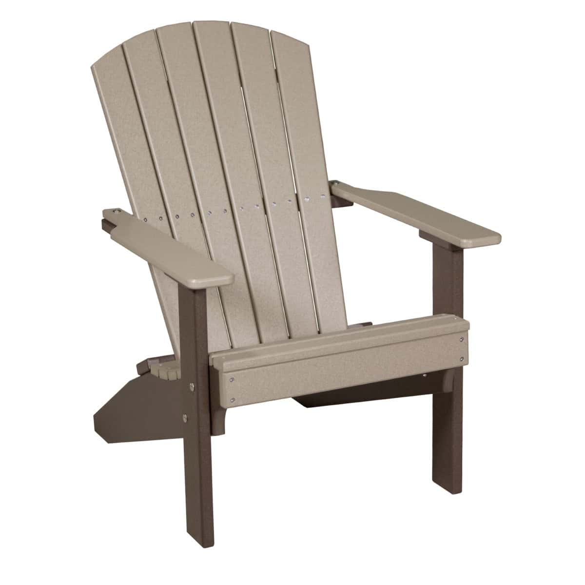 Lakeside Adirondack Chair – Weatherwood / Chestnut Brown