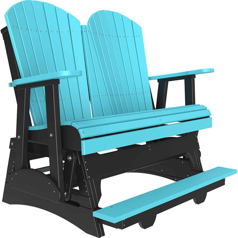 4′ Adirondack Balcony Glider – Aruba Blue / Black
