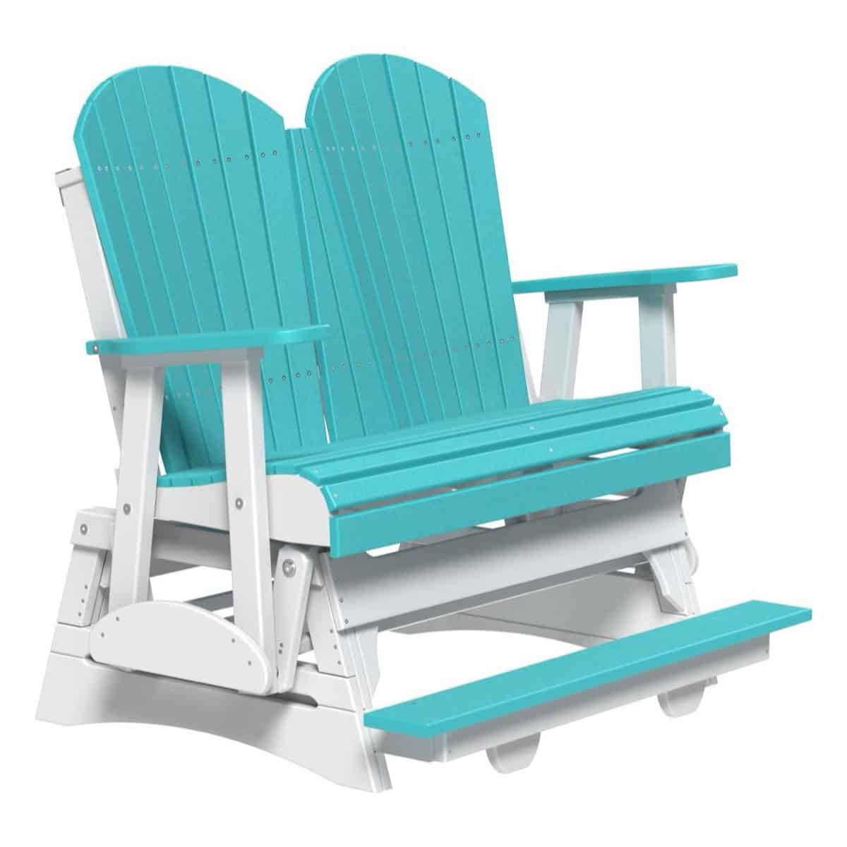 4′ Adirondack Balcony Glider – Aruba Blue / White