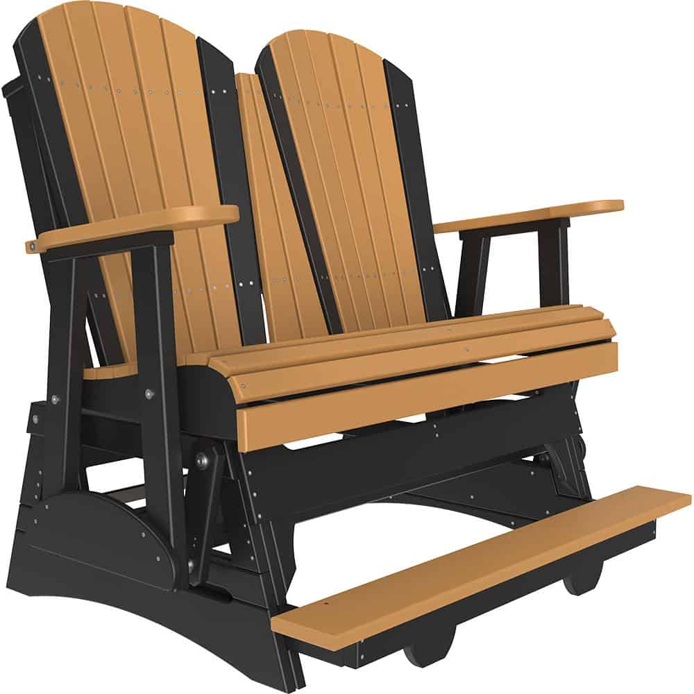 4′ Adirondack Balcony Glider – Cedar / Black