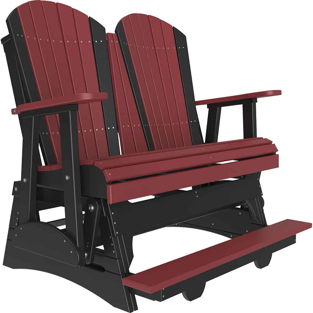 4′ Adirondack Balcony Glider – Cherrywood / Black