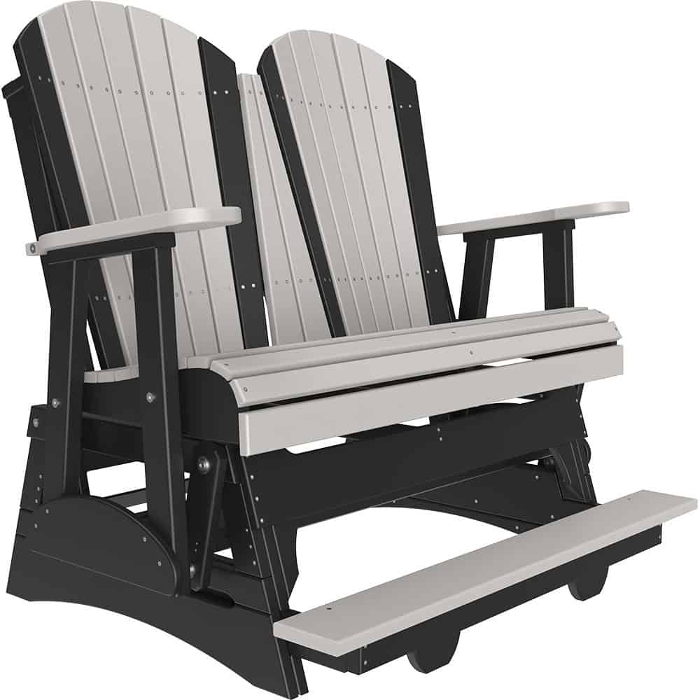 4′ Adirondack Balcony Glider – Dove Gray / Black