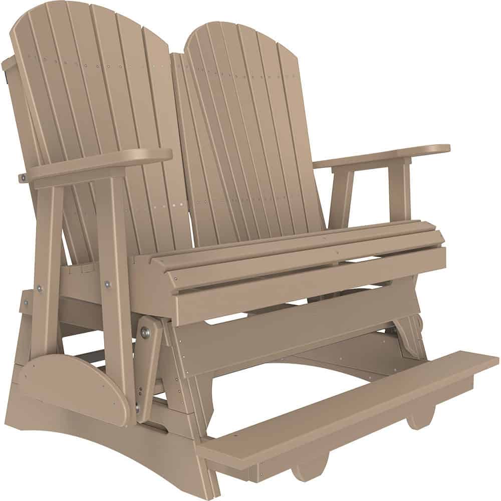 4′ Adirondack Balcony Glider – Weatherwood