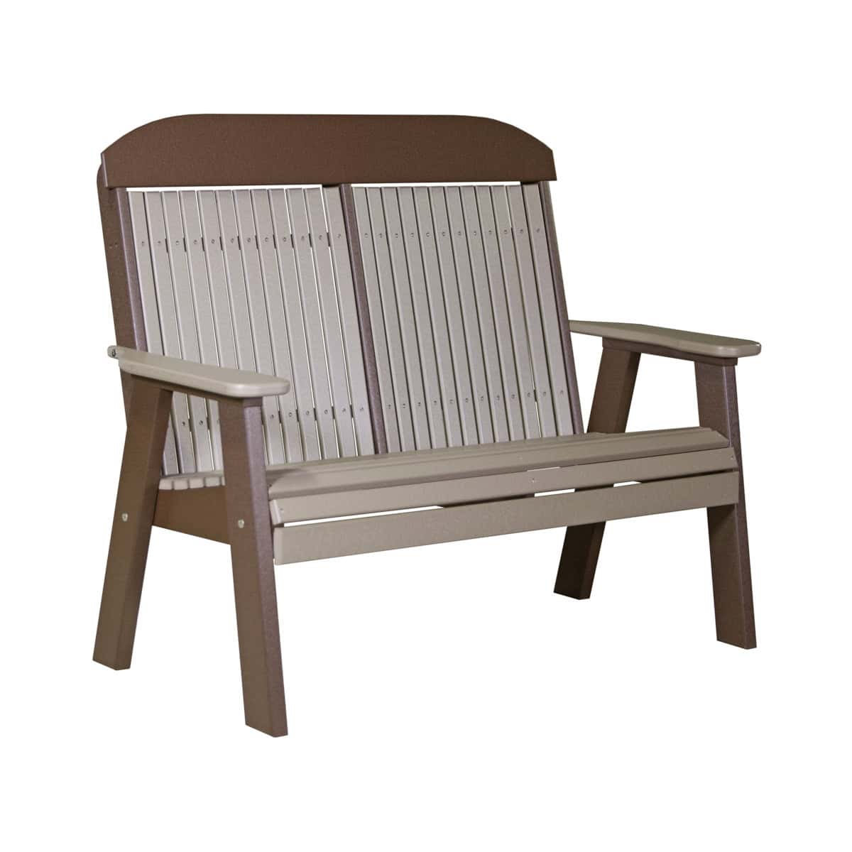 4′ Classic Bench – Weatherwood / Chestnut Brown 