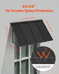 Durable Aluminum Window Awning Door Canopy- Black – Image 2