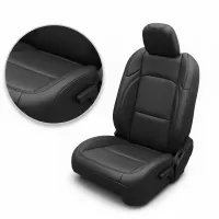 2018-2026 Jeep Wrangler 4DR/4XE Sahara/Rubicon/Willys Katzkin Leather Seat Cover Upholstery Kit – Black with Black Stitching   – Image 4