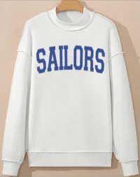 Sailors Mockneck Sweatshirt – Large, White, Varsity