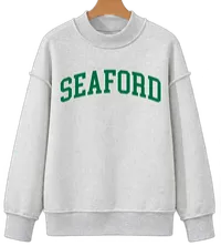 Seaford Vikings Mock Neck Sweatshirt – Light Grey Seaford, XL
