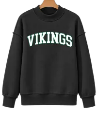Seaford Vikings Mock Neck Sweatshirt – Black Vikings, 2XL