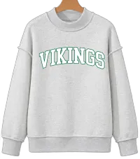 Seaford Vikings Mock Neck Sweatshirt – Light Grey Vikings, Small