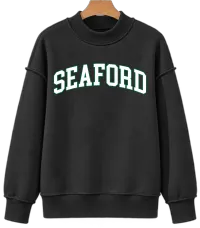 Seaford Vikings Mock Neck Sweatshirt – Black Seaford, 2XL