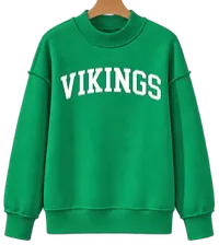 Seaford Vikings Mock Neck Sweatshirt – Green Vikings, Large
