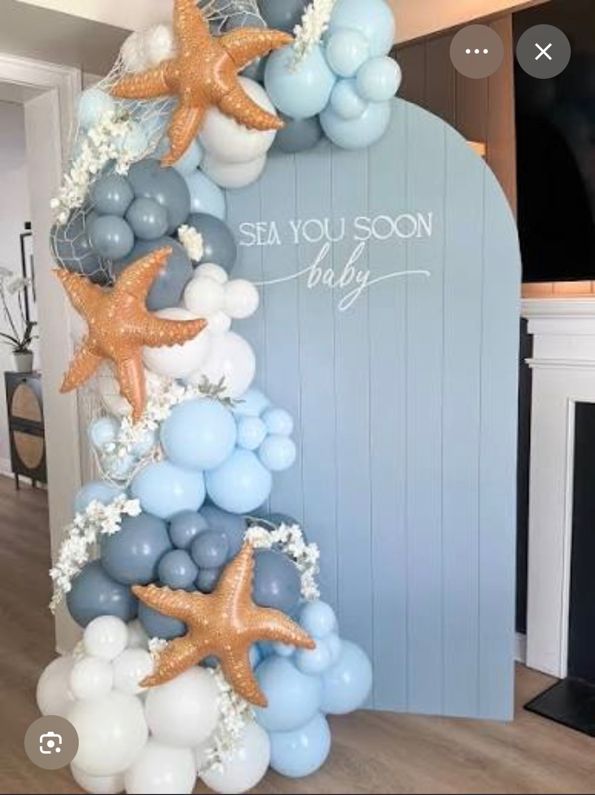 Beachy Blue Baby Shower Backdrop – Image 1