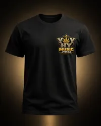 Yay Hy Music Logo Tee – Black/Gold, XXL