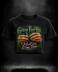 Green Fire Up Tee (Ladies) – Black, S