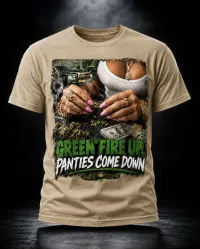 Green Fire Up Tee (Mens) – Beige, XL