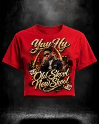 Old Skool New Skool Tee (Ladies) – Red, XS