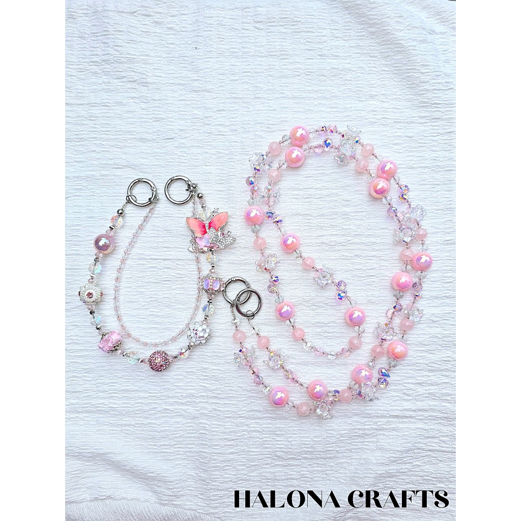 (PDT001G)*Ready Stock* 38 Int'l Women's Day | DIY Mobile / Bag Crystal Strap | Charm | Keychain | Bundle Set | Gift | Bir – Image 1