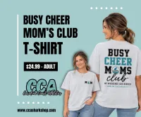 Busy Cheer Mom's Club T-Shirt – Image 1