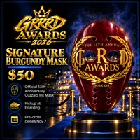 GRRRD 13 Signature Burgundy Mask | Cuzzalo Ink – Image 1