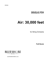 Air: 30,000 feet for String Orchestra (score) – Full Score