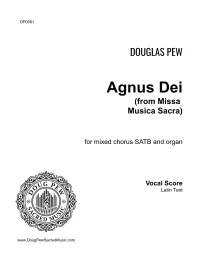 Agnus Dei from Missa Musica Sacra SATB and Organ – Image 1