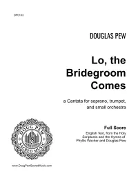 LO, The Bridegroom Comes Cantata - Full Score – Image 1