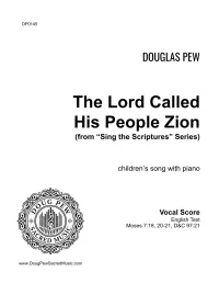 Sing the Scriptures - The Lord Called His People Zion – Image 1