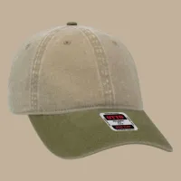 Unstructured 6‑Panel Low Profile Cap – Beige/ Brown