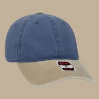 Unstructured 6‑Panel Low Profile Cap – Blue/ beige