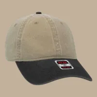 Unstructured 6‑Panel Low Profile Cap – Beige/Black