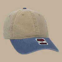 Unstructured 6‑Panel Low Profile Cap – Beige/ Blue