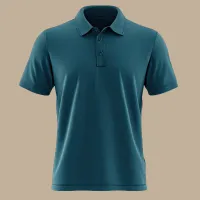 Embroidered polo shirt – S, blue green