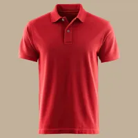 Embroidered polo shirt – M, red