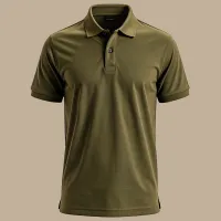 Embroidered polo shirt – L, army green